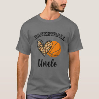 Basketball Uncle Leopard Heart Sports Players Fath T-Shirt