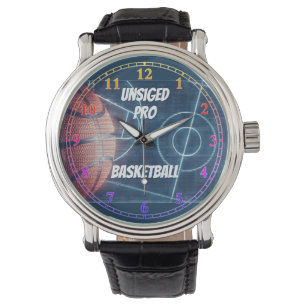 Basketball Unsigned Pro Black Vintage LeatherWatch Watch
