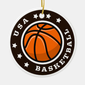 Basketball Usa 2022 T-Shirt Classic Round Sticker  Ceramic Tree Decoration