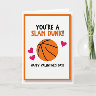 Basketball Valentine Slam Dunk Card