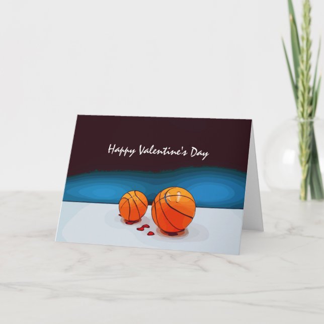 Basketball Valentine's Day Basketball with love Card (Front)