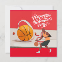 Basketball Valentine's Day with player and heart  