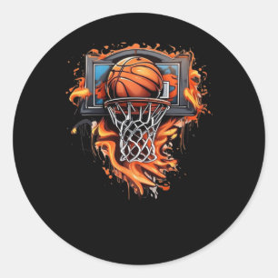 Basketball Vector Design Streetwear Collection  Classic Round Sticker