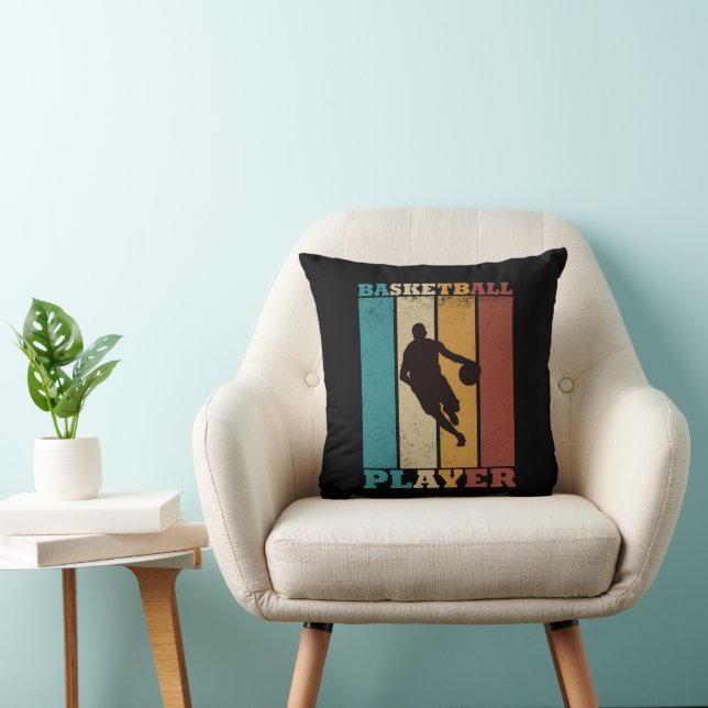 Basketball vintage player dribbling  cushion (Chair)