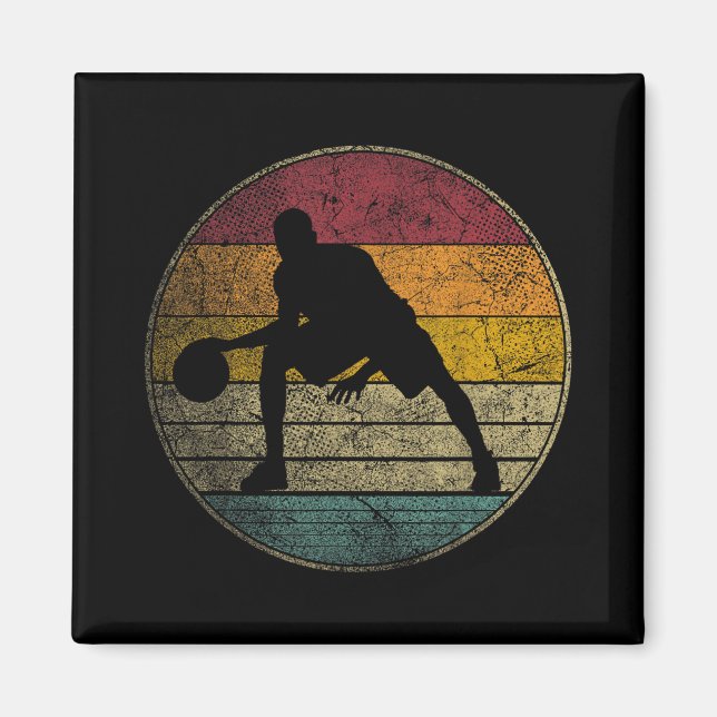 Basketball - Vintage - Retro Graphic Cool  Magnet (Front)