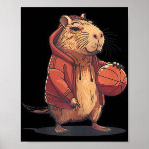 Basketball Watercolor Animal Art Basketball Hoop C Poster