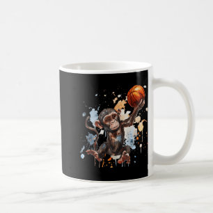 Basketball Watercolor Artwork Cute Monkey Basketba Coffee Mug
