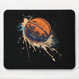 Basketball Watercolor Basketball Hoop Colourful Dr Mouse Pad