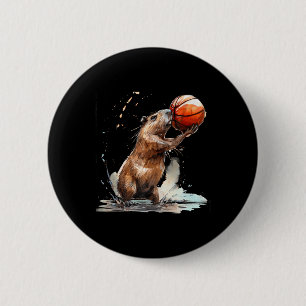 Basketball Watercolor Basketball Player Artwork Ca 6 Cm Round Badge