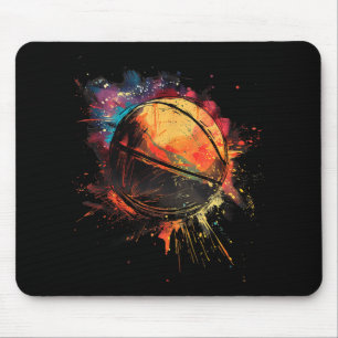Basketball Watercolor Basketball Player Drawing Ar Mouse Pad