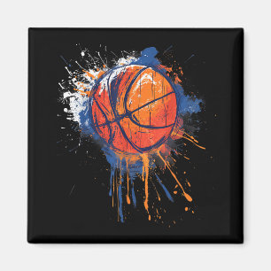 Basketball Watercolor Drawing Artwork Basketball L Magnet