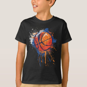 Basketball Watercolor Drawing Artwork Basketball L T-Shirt