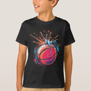 Basketball Watercolor Drawing Artwork Basketball P T-Shirt