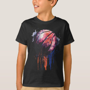 Basketball Watercolor Drawing Artwork Basketball P T-Shirt