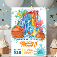 Basketball Waterslide Pool Birthday Party