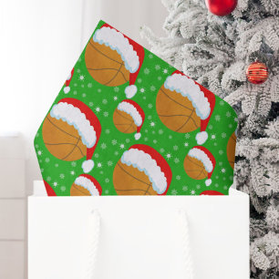 Basketball Wearing Santa's Hat & Snowflakes  Tissue Paper