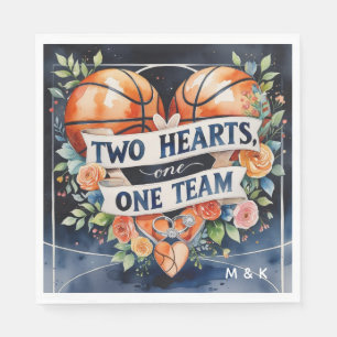 Basketball wedding themed watercolor style napkin