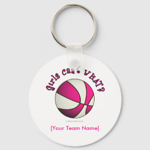 Basketball - White/Pink Key Ring