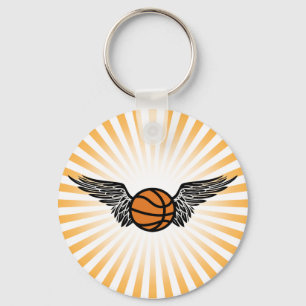 basketball. winged. key ring