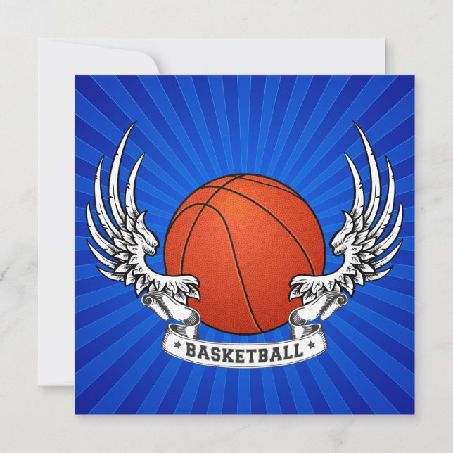 Basketball Wings Invitation (Front)