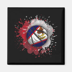 Basketball With American Samoa Flag Magnet