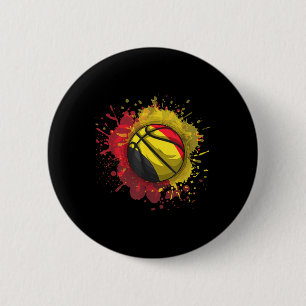 Basketball With Belgium Flag 6 Cm Round Badge