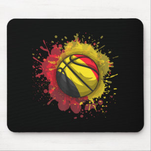 Basketball With Belgium Flag Mouse Pad