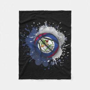 Basketball With Belise Flag  Fleece Blanket