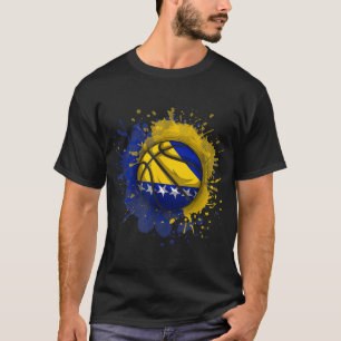 Basketball With Bosnia And Herzegovina Flag T-Shirt