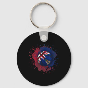 Basketball With Cayman Islands Flag  Key Ring