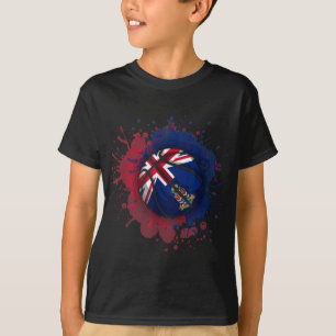 Basketball With Cayman Islands Flag T-Shirt