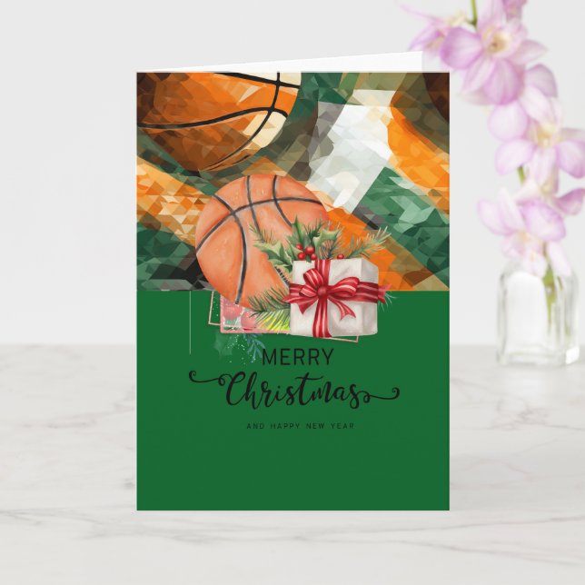Basketball with Christmas themed for player Card (Orchid)