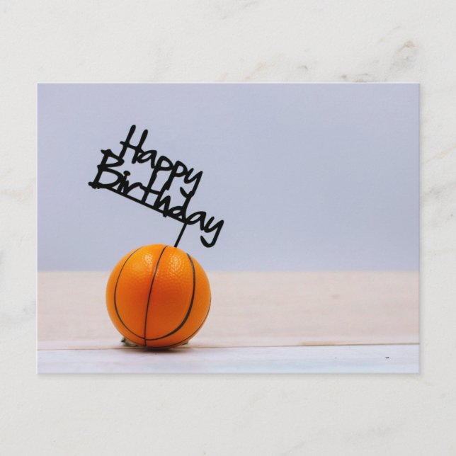Basketball with Happy Birthday on white background Postcard (Front)