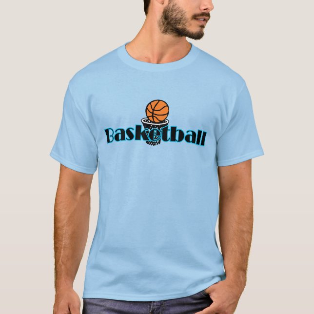 Basketball With Hoop Men's Tee (Front)