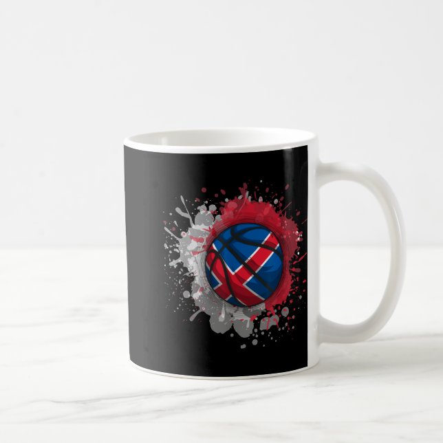 Basketball With Iceland Flag  Coffee Mug (Right)