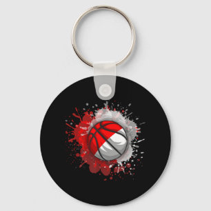 Basketball With Indonesia Flag Key Ring