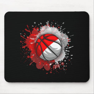 Basketball With Indonesia Flag Mouse Pad