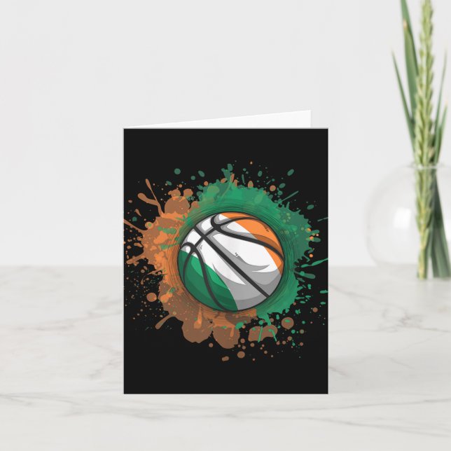 Basketball With Ireland Flag Tank Top  Card (Front)
