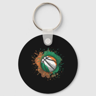 Basketball With Ireland Flag Tank Top  Key Ring
