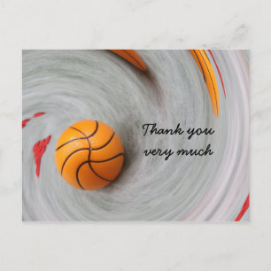 Basketball with love on the court thank you postcard