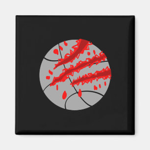 Basketball With Red Claw Magnet