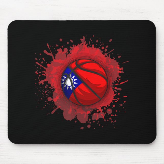 Basketball With Taiwan Flag  Mouse Pad (Front)