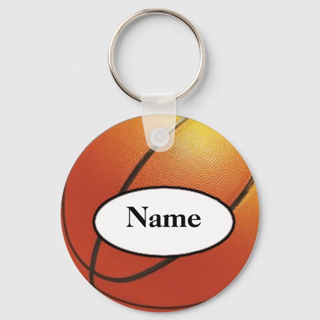 basketball with your name on it key ring (Front)