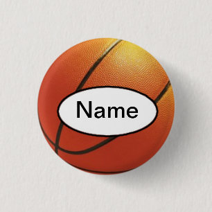 basketball with your nasty on it 3 cm round badge