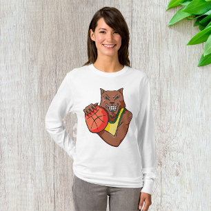 Basketball Wolf Womens Long-Sleeve T-Shirt