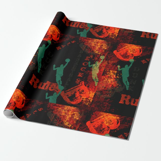 BASKETBALL     WRAPPING PAPER (Unrolled)