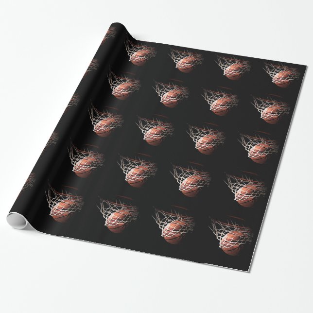 Basketball Wrapping Paper (Unrolled)