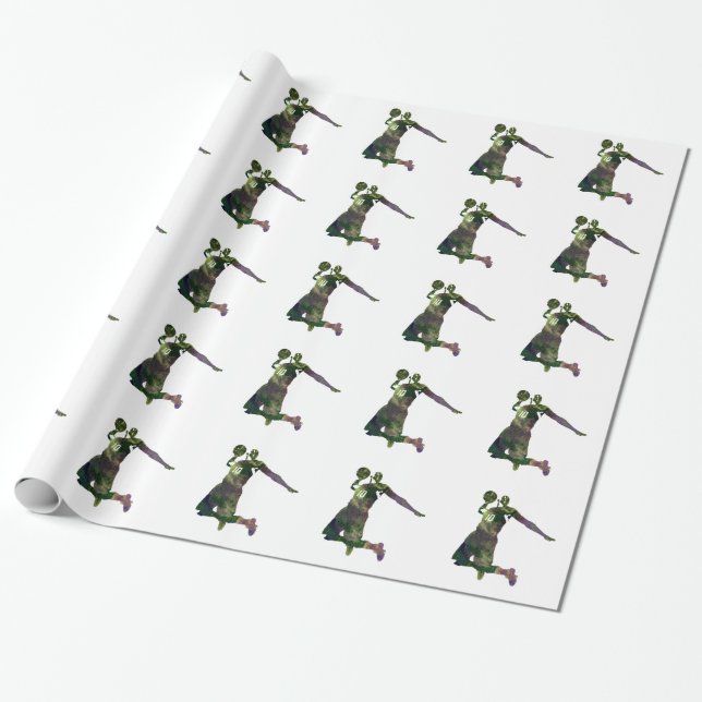 Basketball Wrapping Paper (Unrolled)