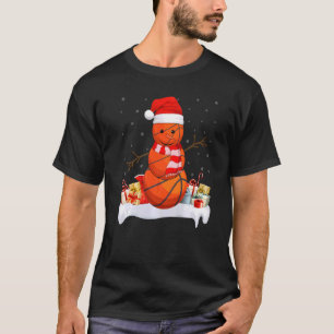 Basketball Xmas Santa Basketball Snowman Christma T-Shirt