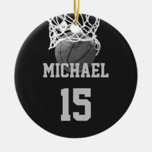 Basketball Your Name Ceramic Tree Decoration
